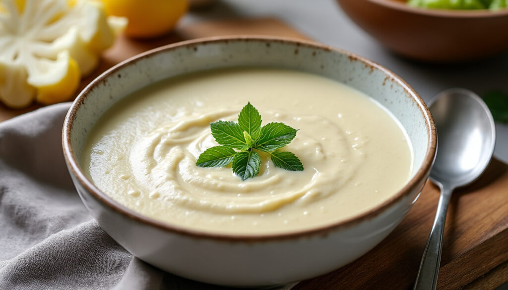 savourez ce velouté de chou-fleur paléo, une recette onctueuse, saine et facile à préparer. parfait pour un repas réconfortant, sans gluten ni produits laitiers.